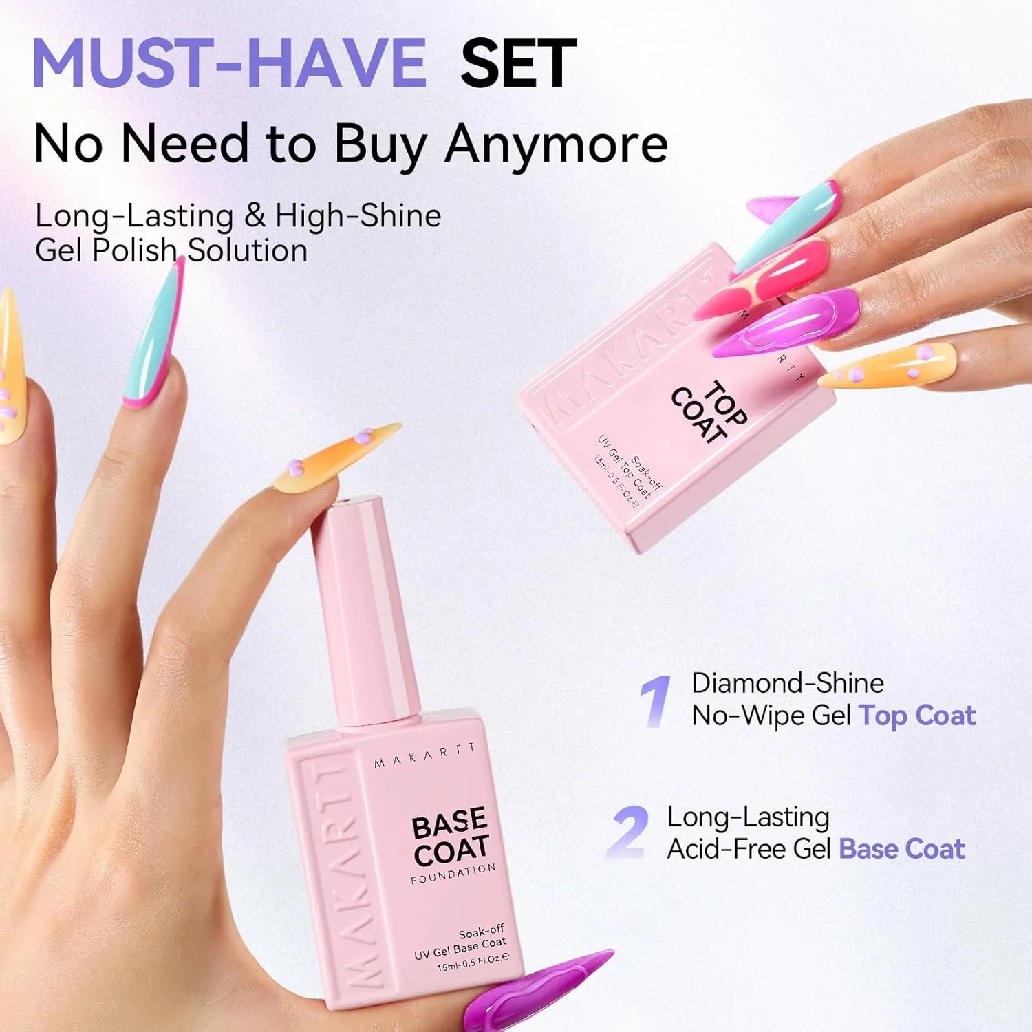 Makartt Upgrade Top Base Coat topplack baslack 3-pack glans