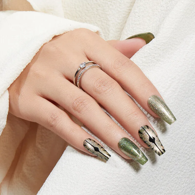 Modelones Inspire Gel Olive Grove gellack 15 ml grön cat eye