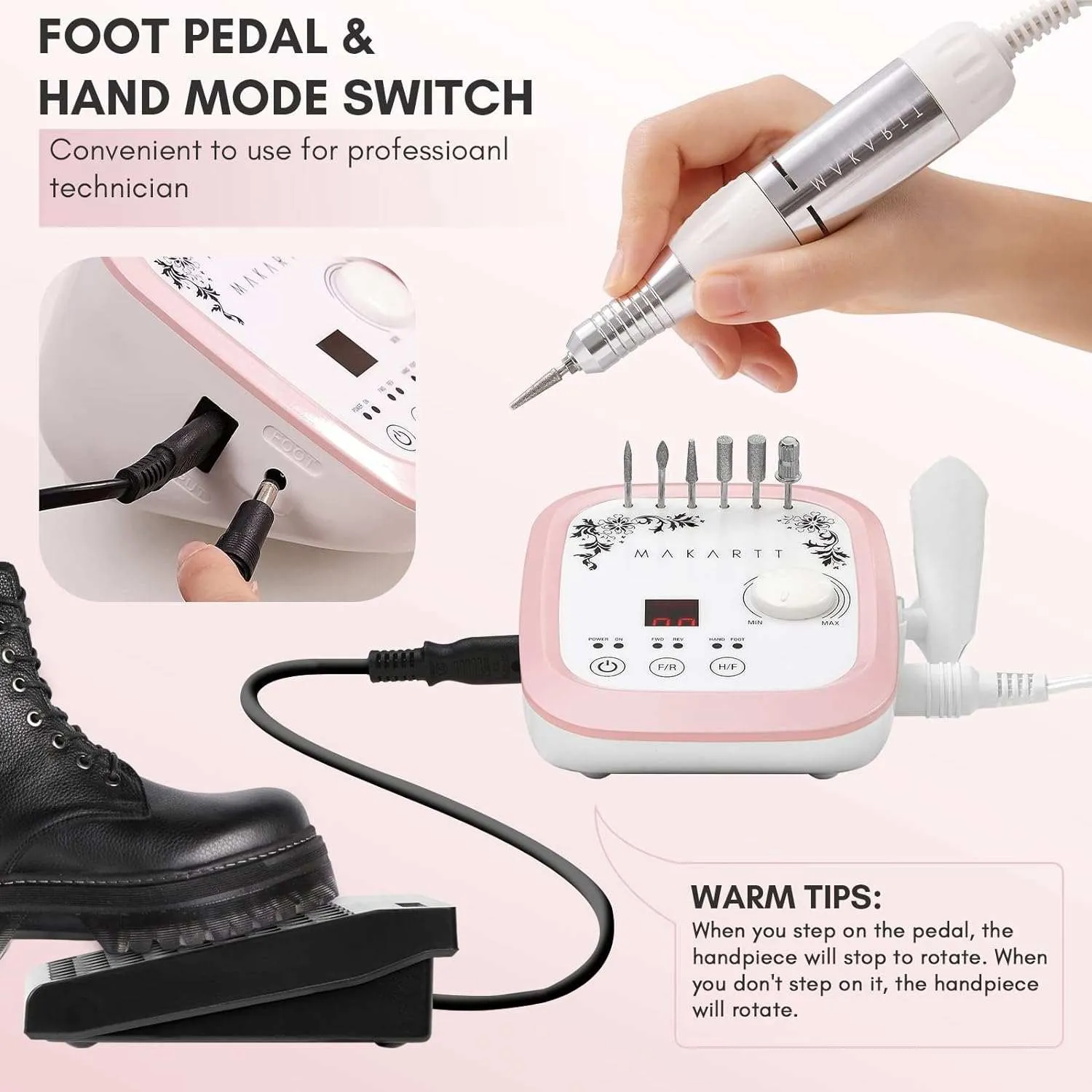 Makartt Genesie 35000RPM elektrisk nagelfil kit tyst