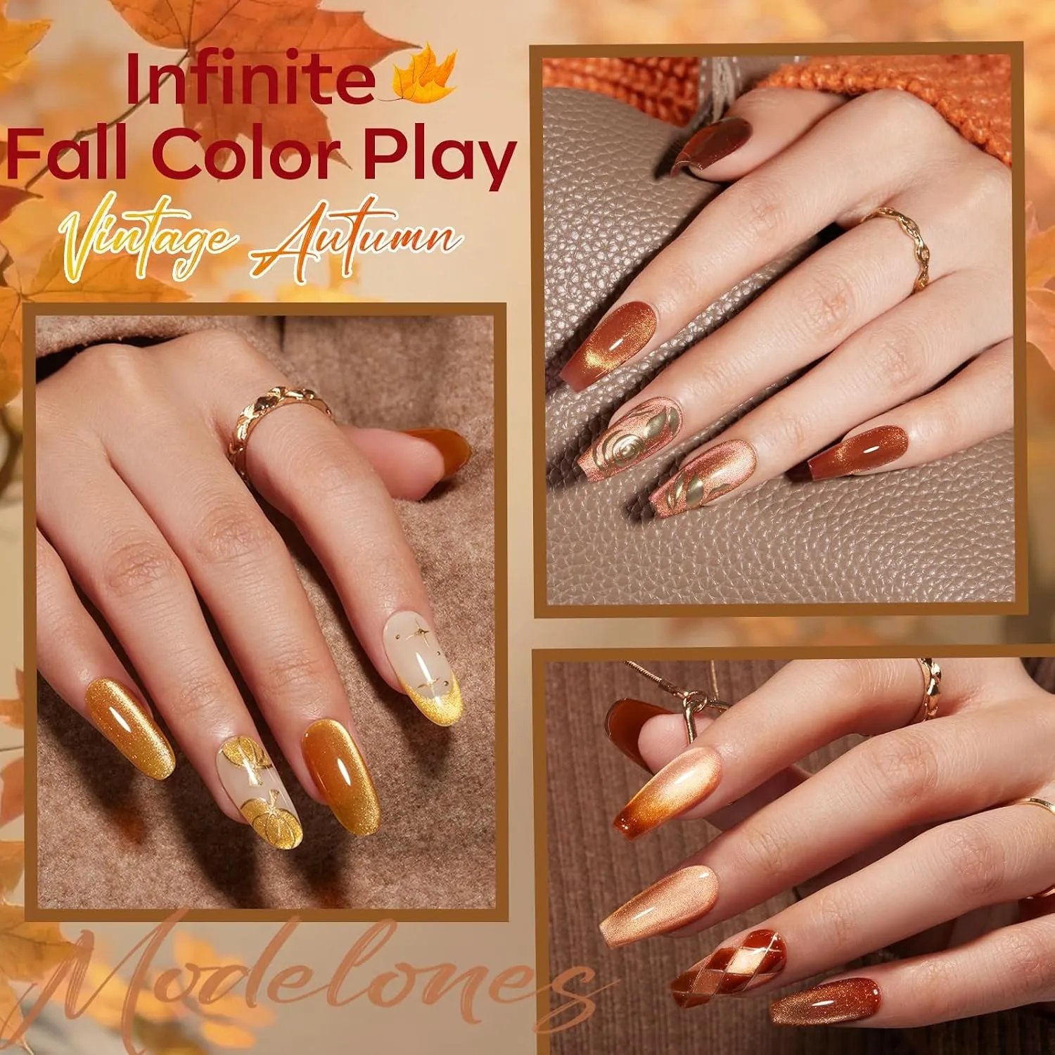 Modelones Autumn Cat-Eye gellack 6-pack skimrande höst
