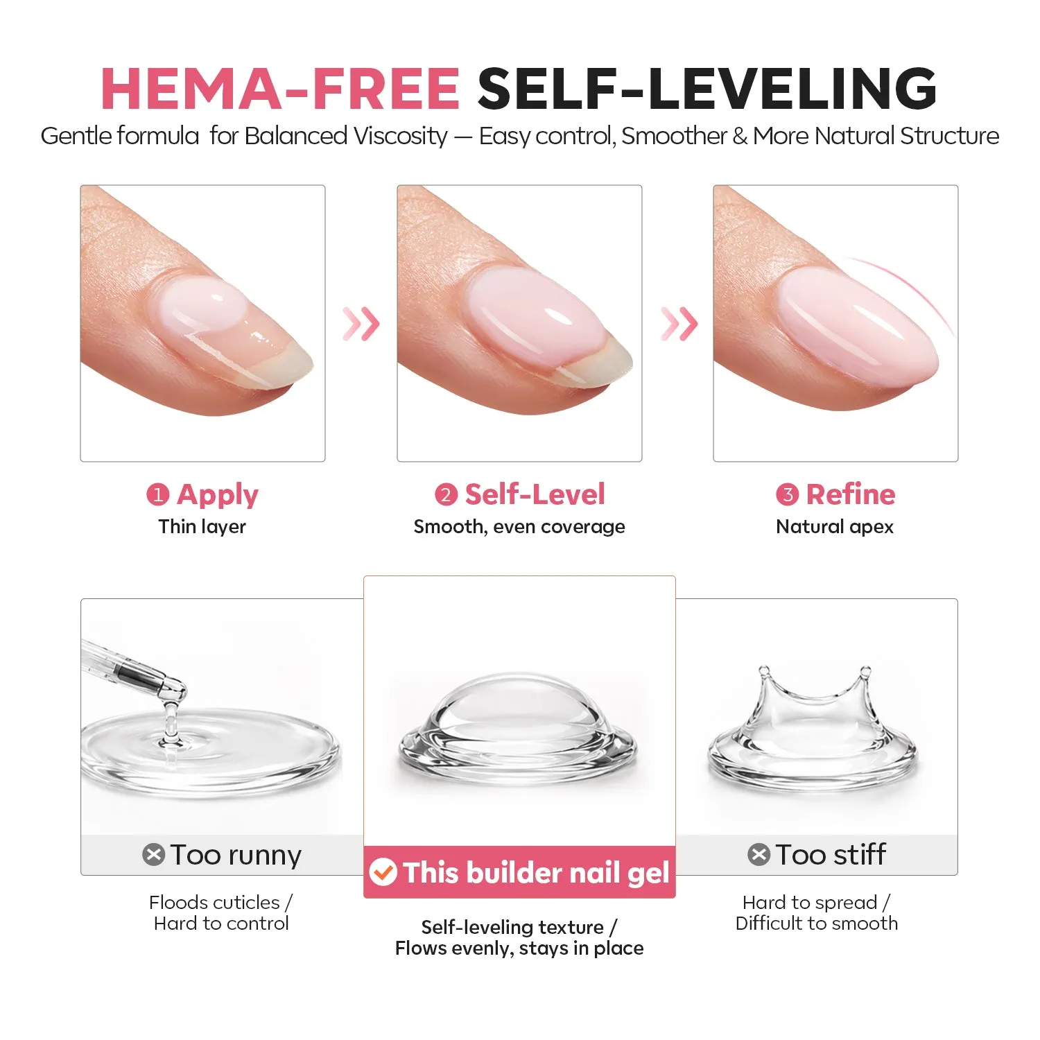 Modelones Builder Gel bygggel Peach Blush 15 ml hemmafri