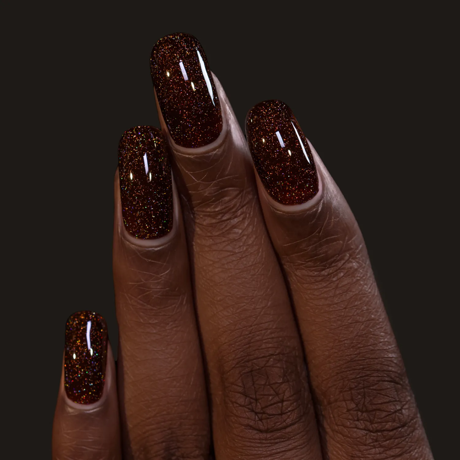 ILNP Bear Hug nagellack brun jelly holo