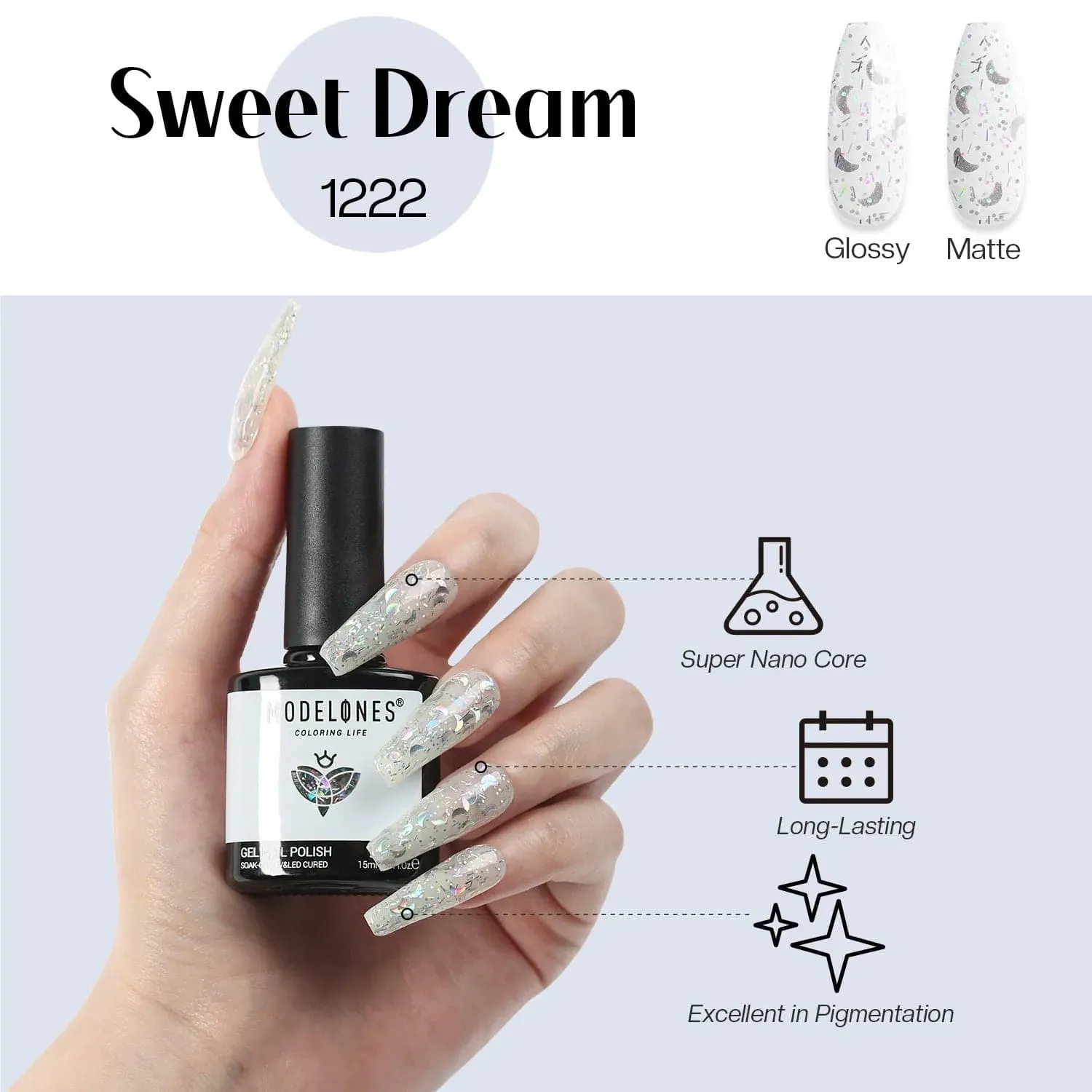 Modelones Inspire Gel gellack Sweet Dream silver glitter 15ml