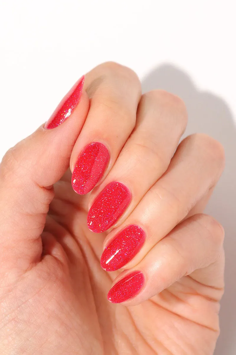 Cirque Red Bttms nagellack rött holografiskt