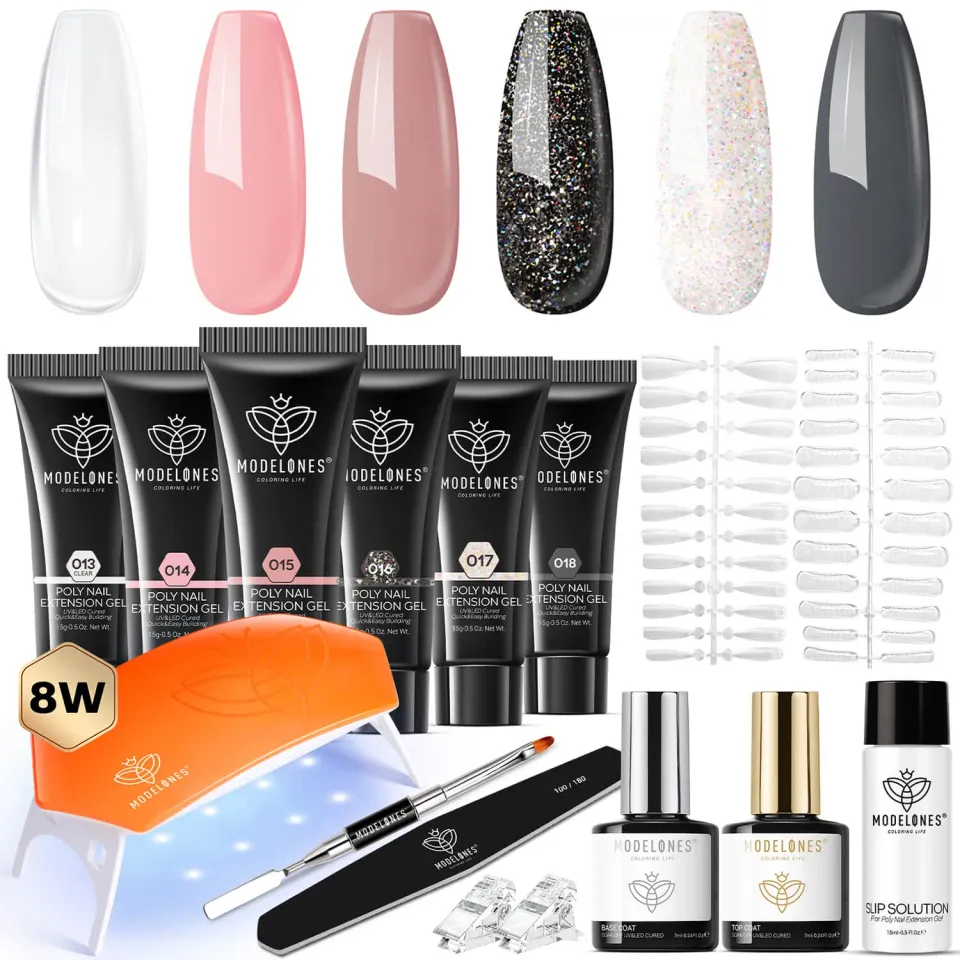 modelones Nude Clear Black Pink polygelkit 4 toner