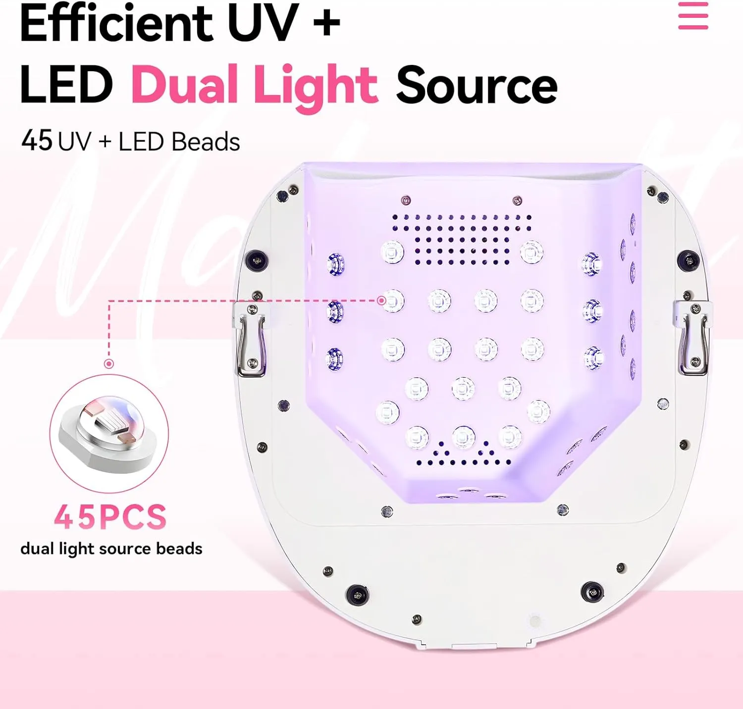 Makartt 30W UV-lampa med handtag vit snabbhärdande