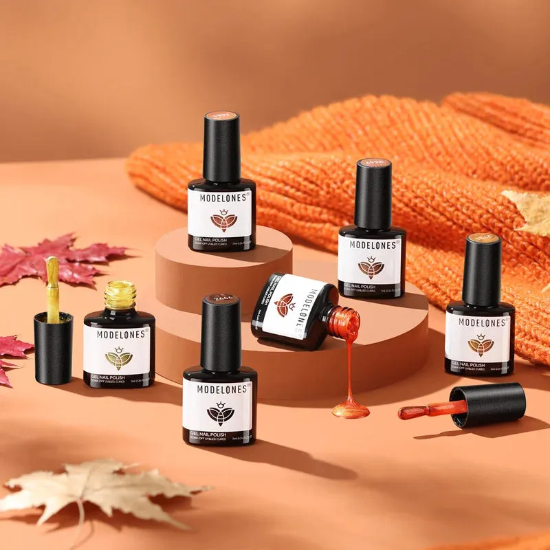 modelones Autumn Embers gellackset 6 färger skimrande höst