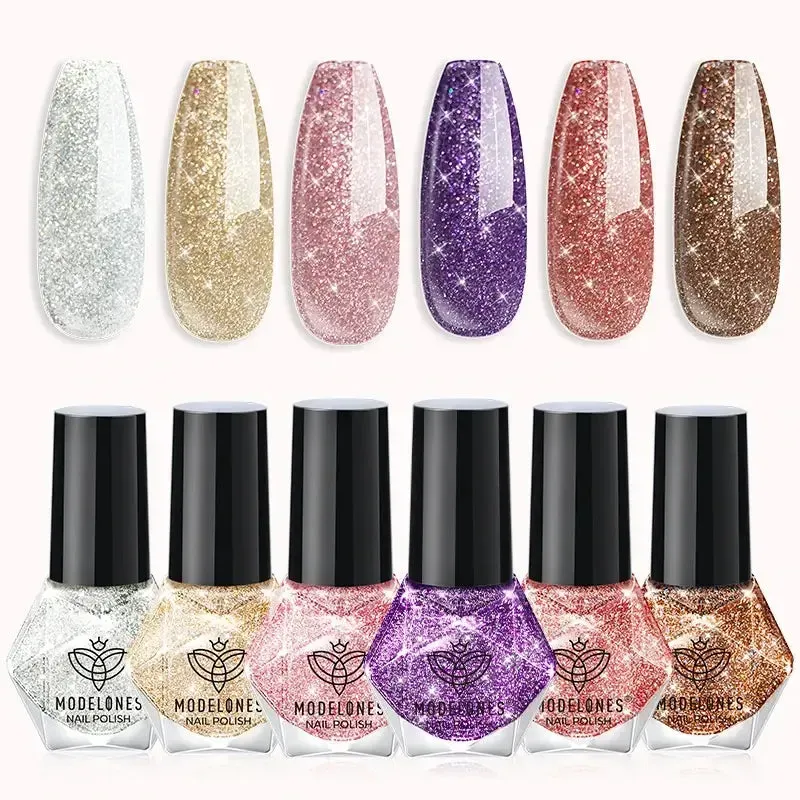 Modelones Day & Night nagellackset 6-pack – dag- och kvällsglitter