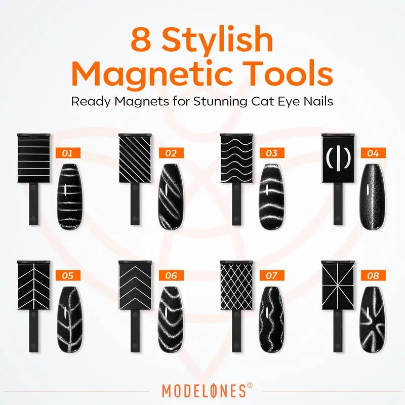 Modelones Cat Eye magnetset nagelverktyg 15-pack