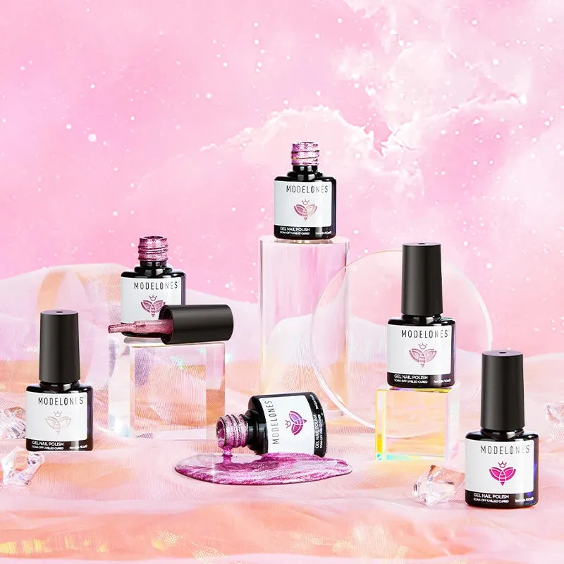 modelones Pink Dust gellack 6-pack glitter rosa