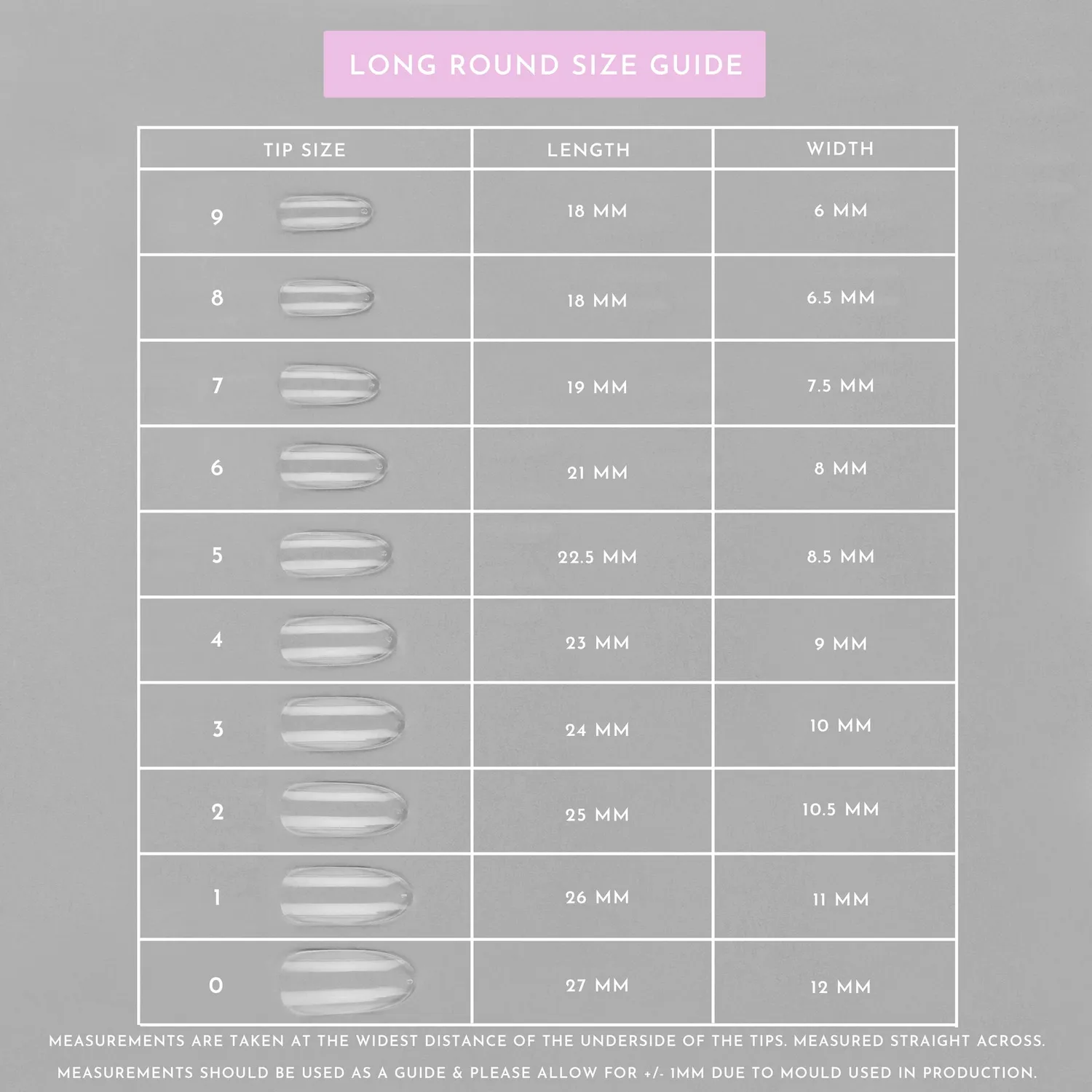 Iz Beauty Long Round refill nageltippar klara 50-pack