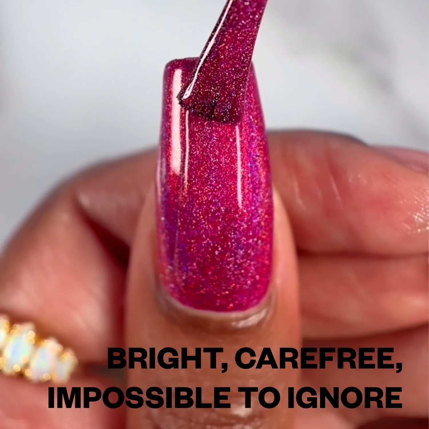 ILNP Stacey nagellack hallonrosa holografisk