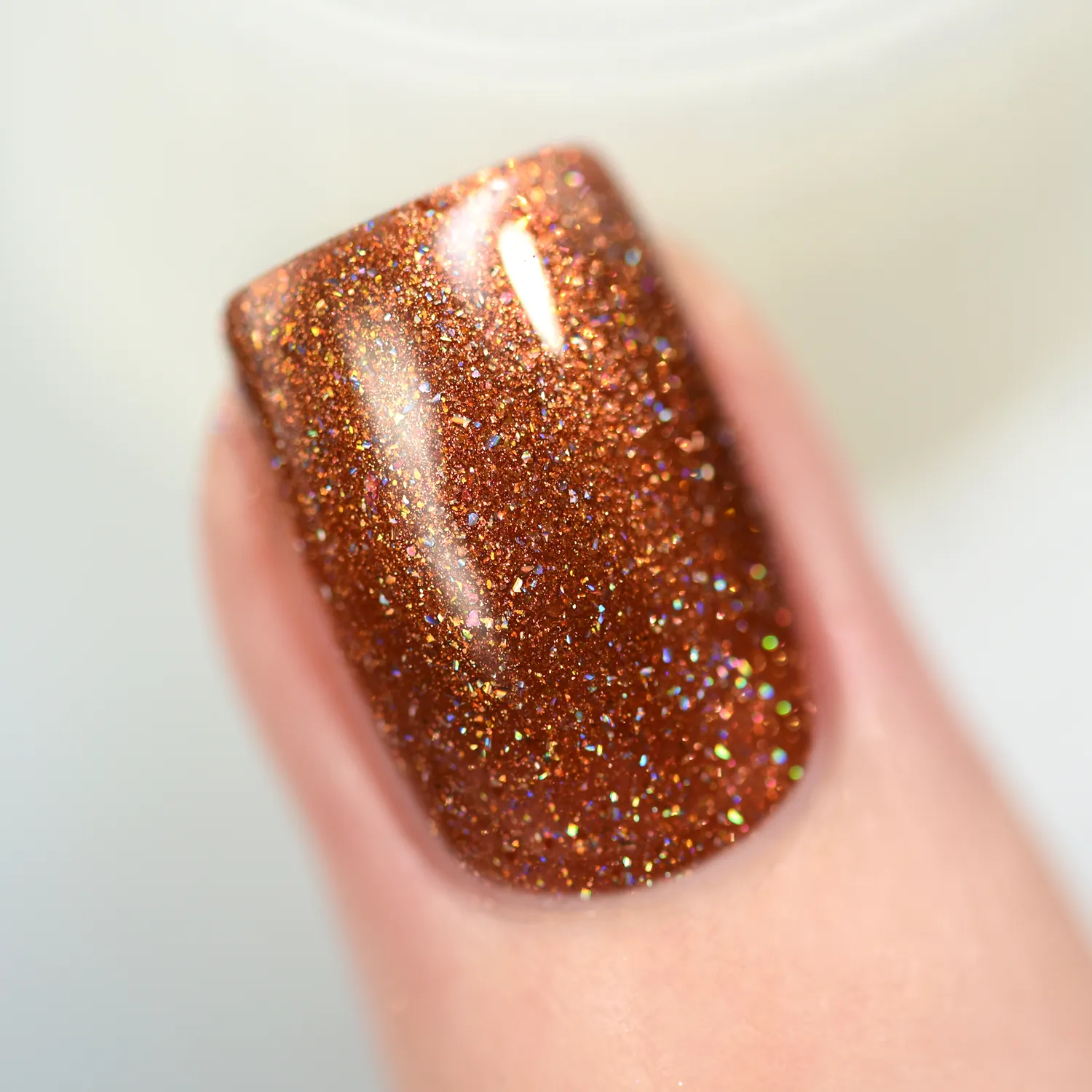 ILNP Cabin Fever nagellack bränd orange holographic