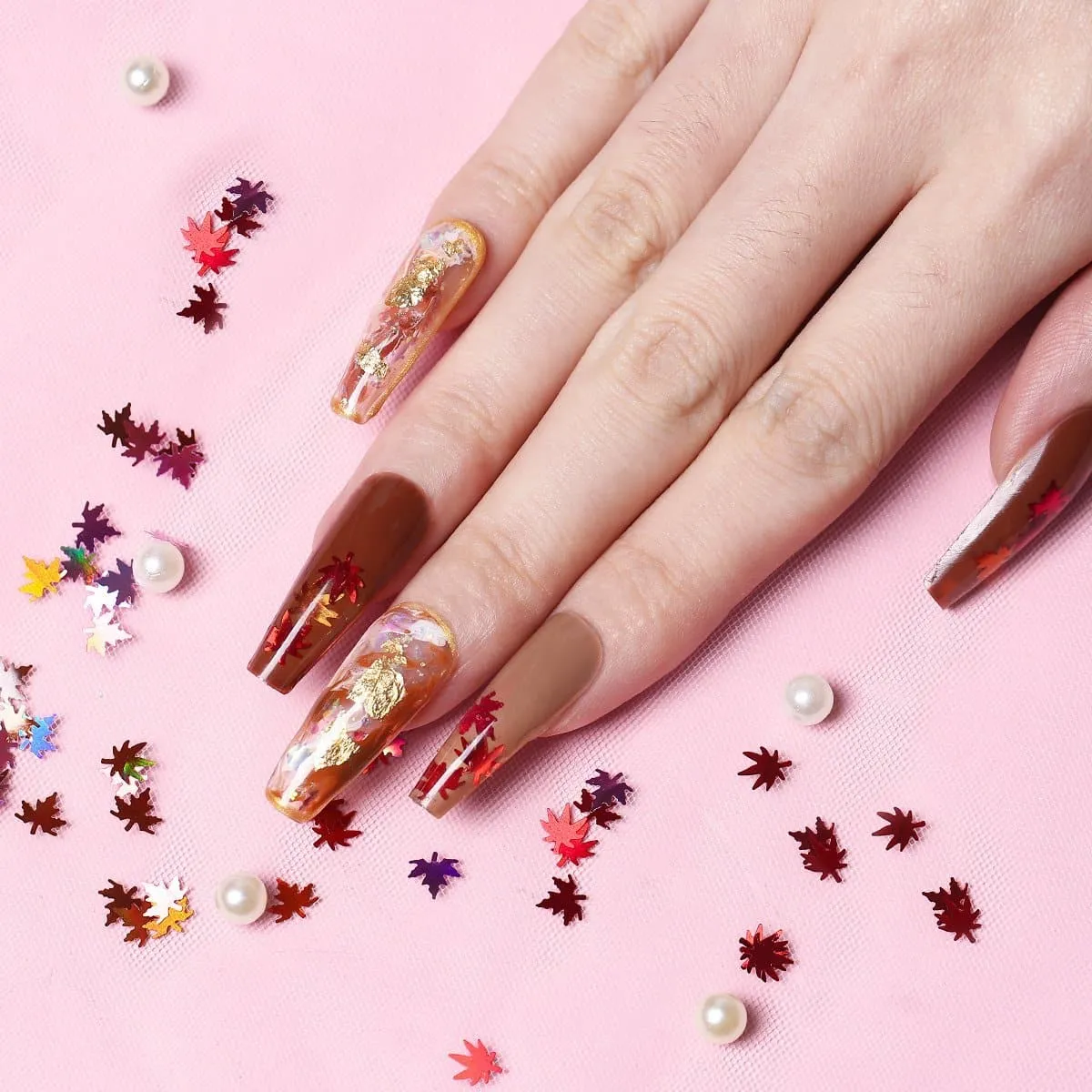 Modelones Maple Sequins nagelglitter 6 färger rött