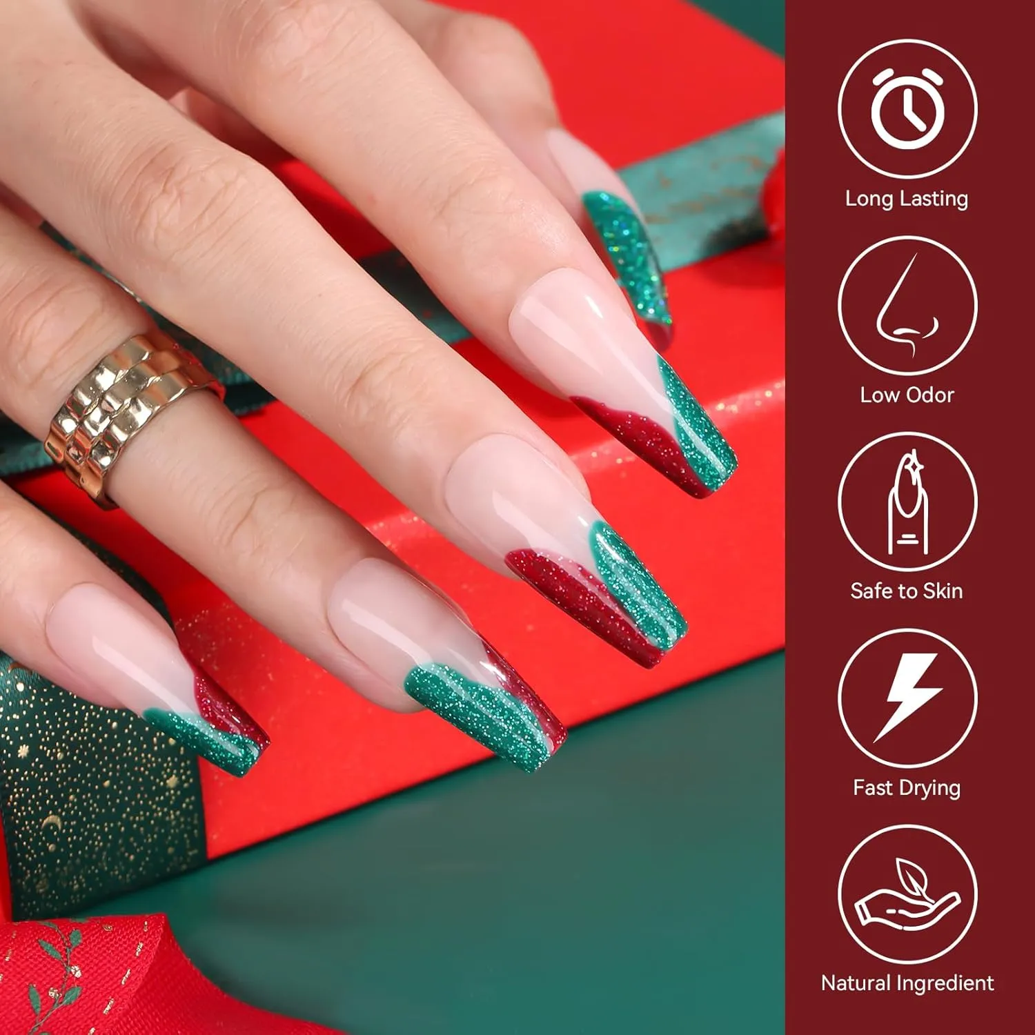 Makartt Christmas Glitter gellack set glitter jul