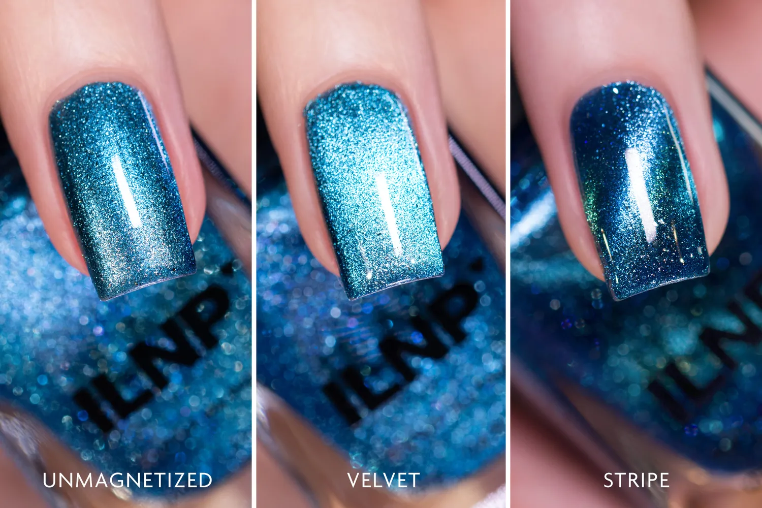 ILNP Zero Degrees nagellack magnetiskt midnattsblå