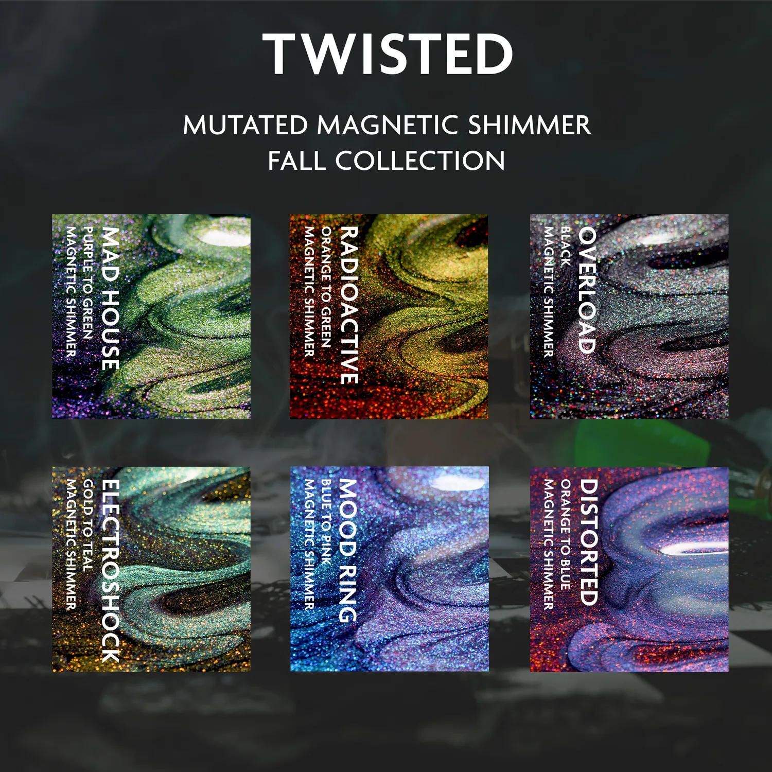 ILNP Twisted nagellackset 6-pack magnetisk effekt