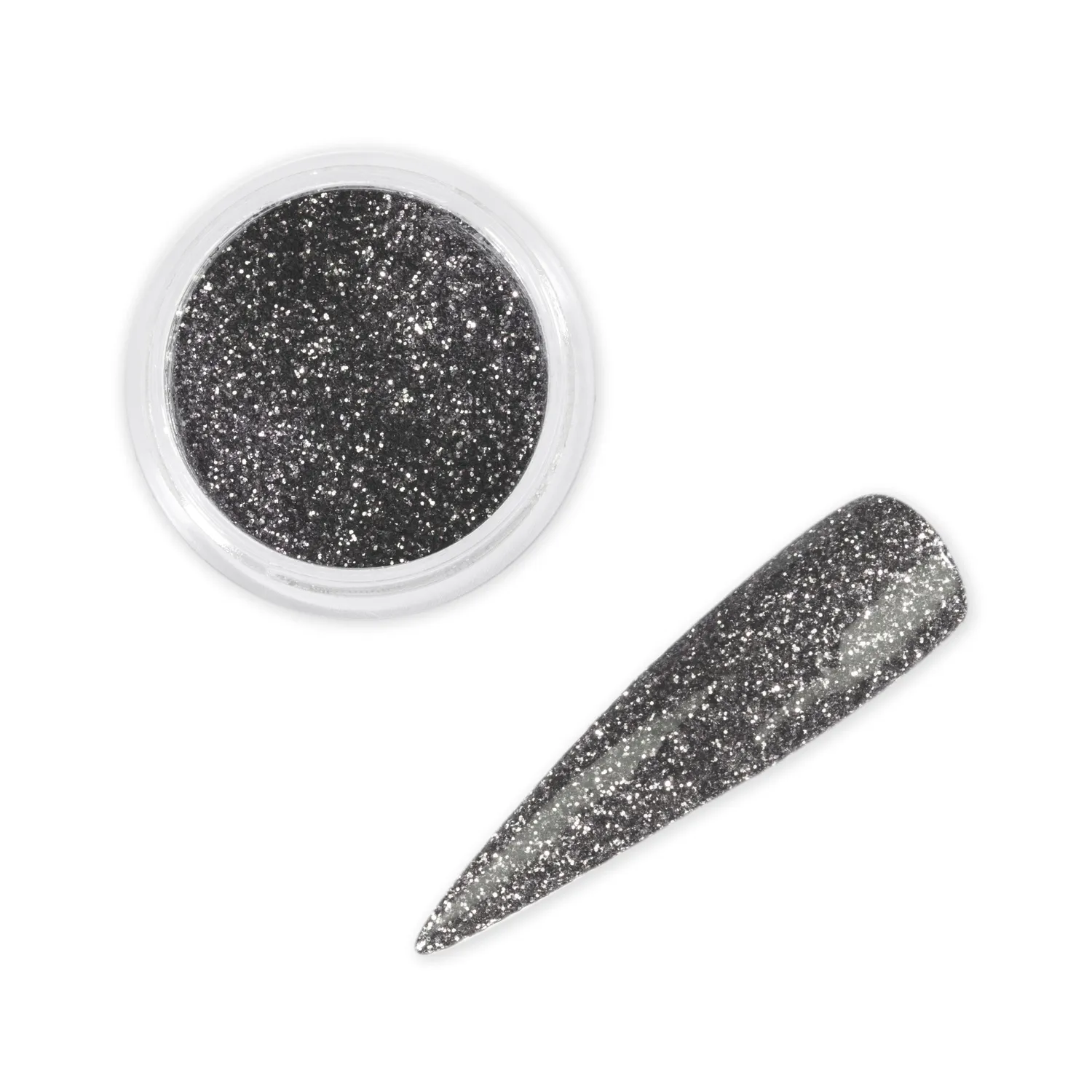 Iz Beauty Gun Metal Grey nagelglitter burk 6g medium