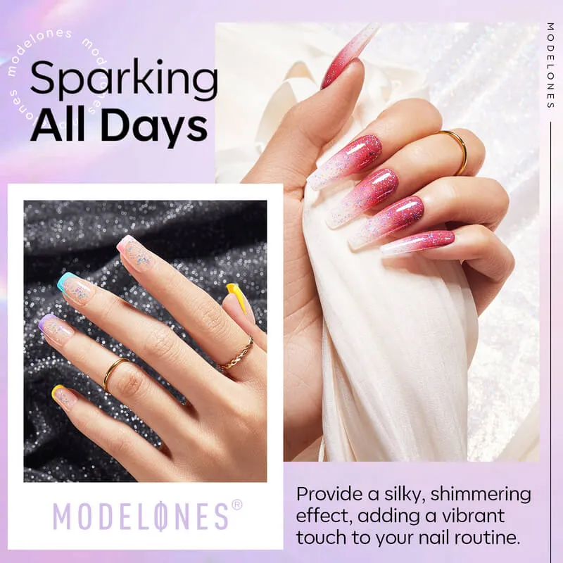 Modelones Scattered Sequins topplack glitter 10ml skyddande