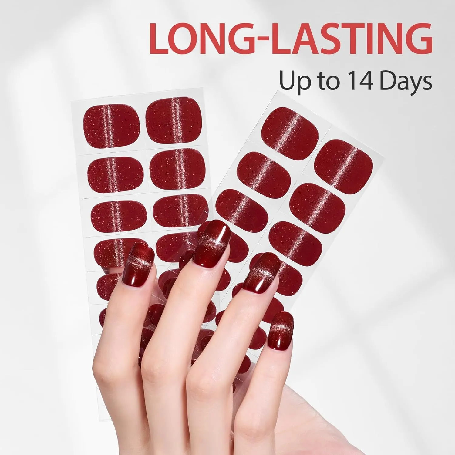 Makartt Red Cat Eye gel strips kit med UV-lampa