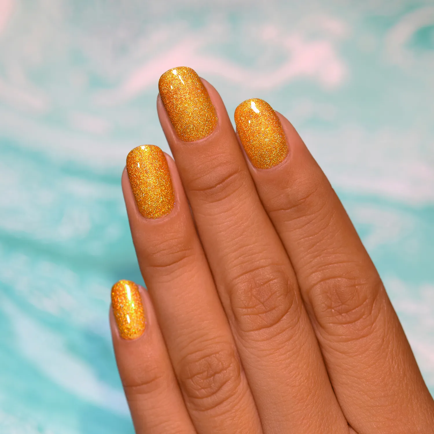 ILNP Tropics Sunglow nagellack guld orange holografiskt