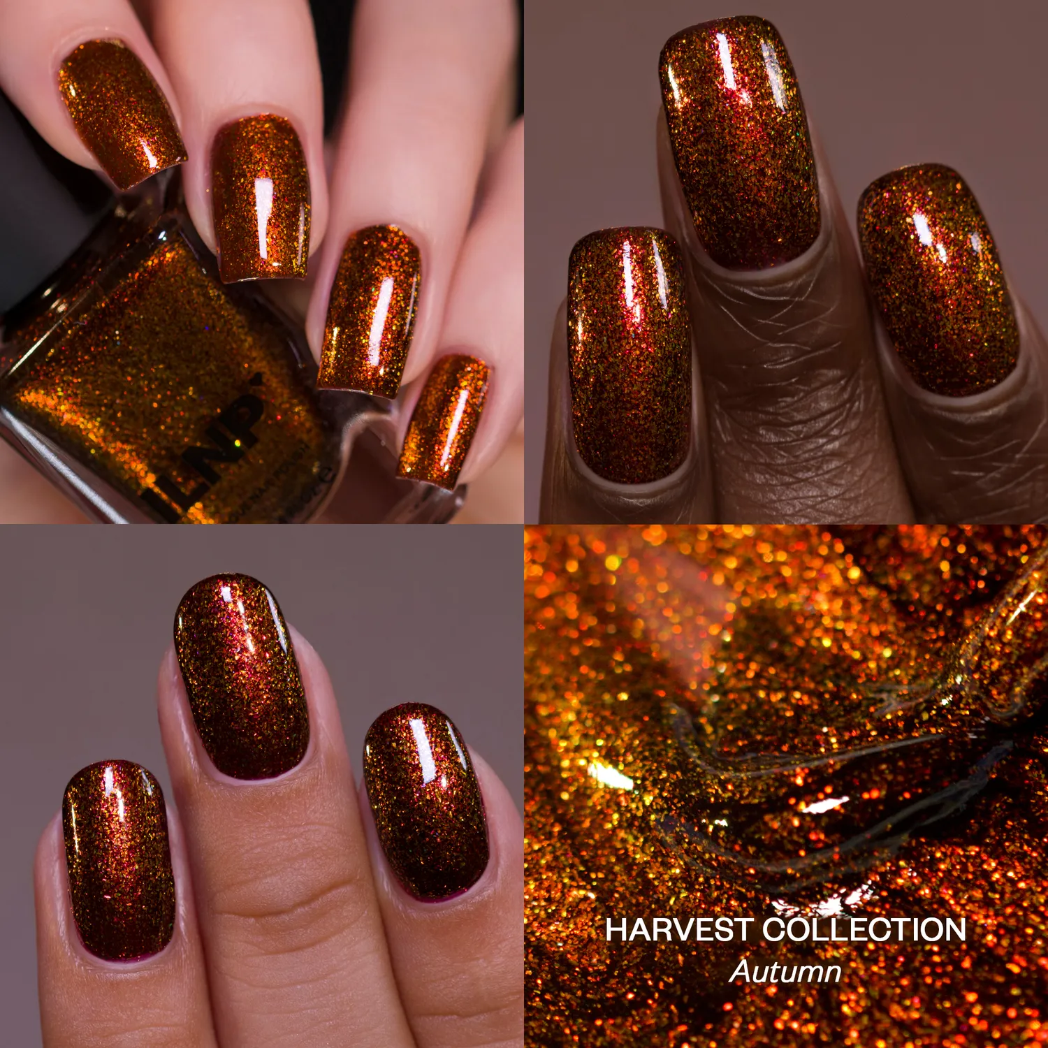 ILNP Autumn nagellack varmbrunt med iriserande skimmer