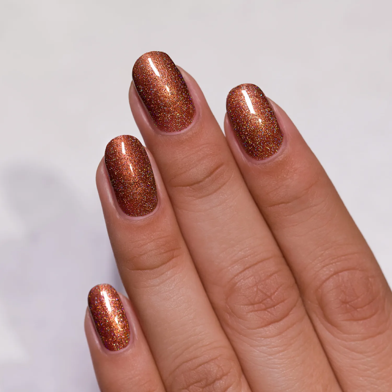 ILNP Cabin Fever nagellack bränd orange holographic