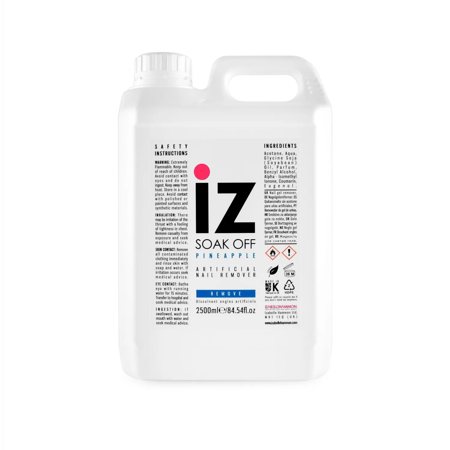 Iz Beauty Soak Off Solution refill 1 liter aceton remover