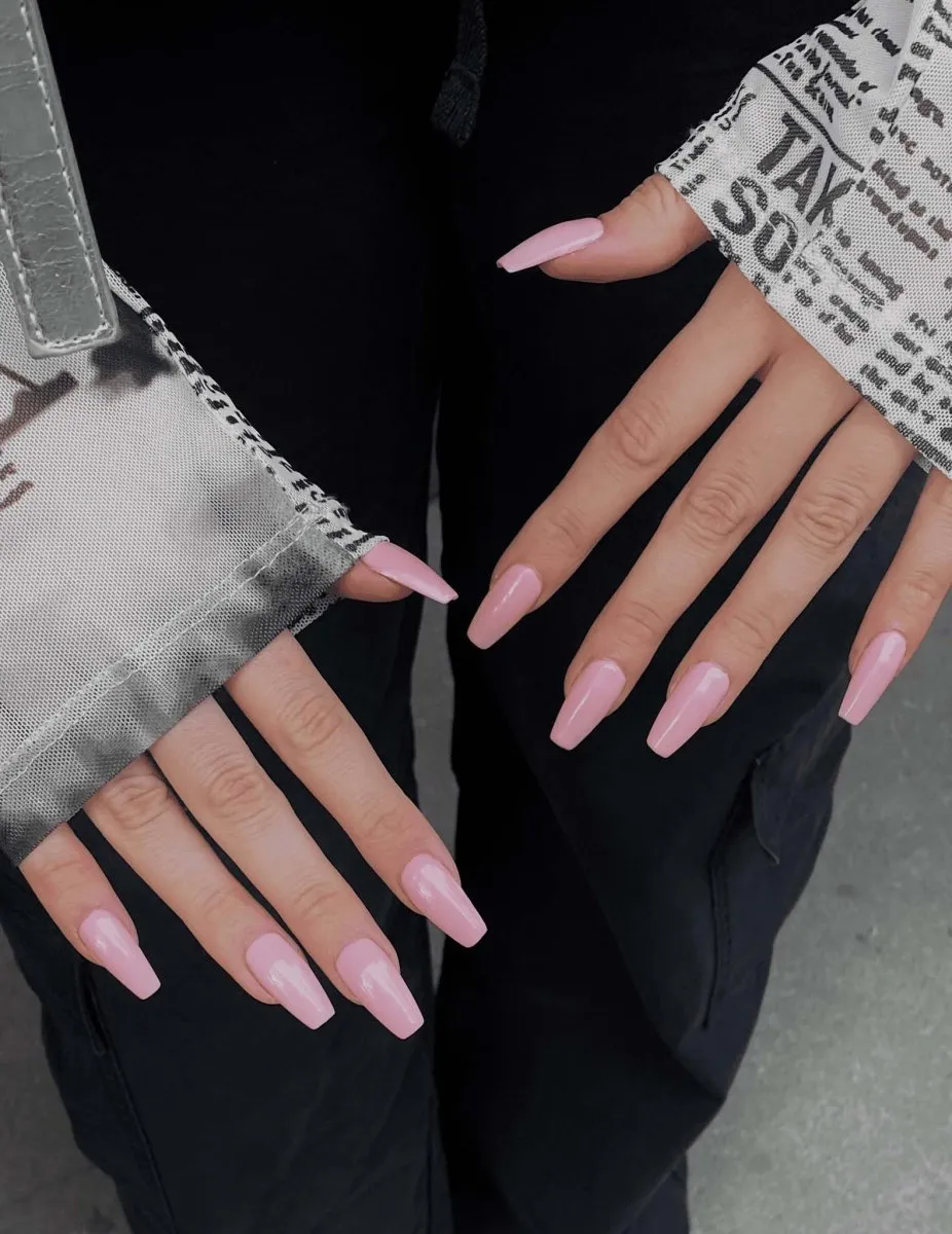 Le Mini Macaron Soft Gel Tips Medium Coffin nageltippar klar
