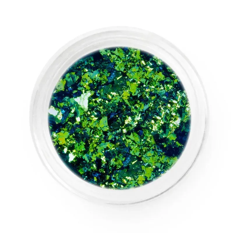 Iz Beauty Lime Blue Chameleon Chrome Flakes nagelfolie