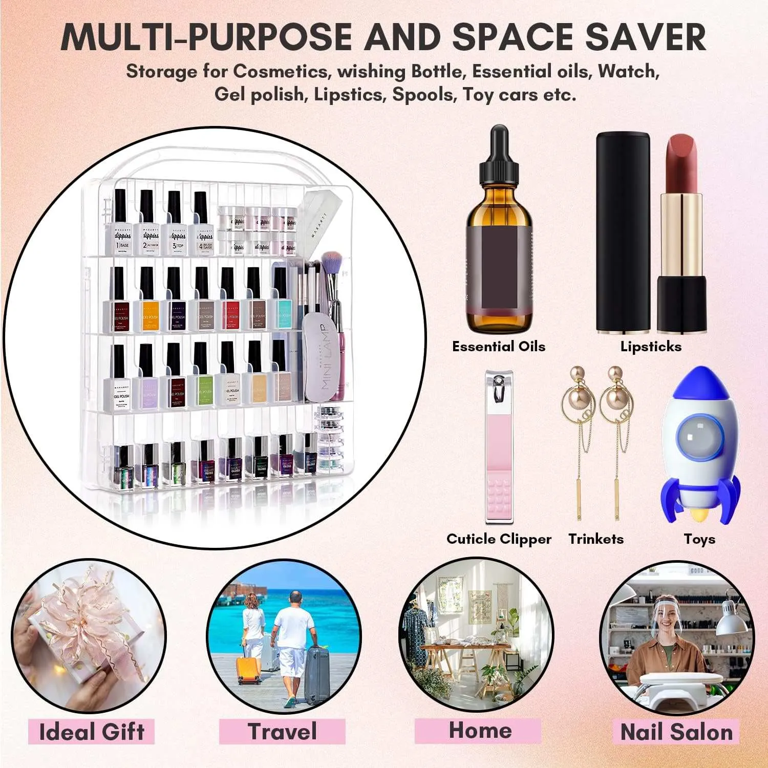 Makartt Nail Polish Organizer förvaring 60 transparent