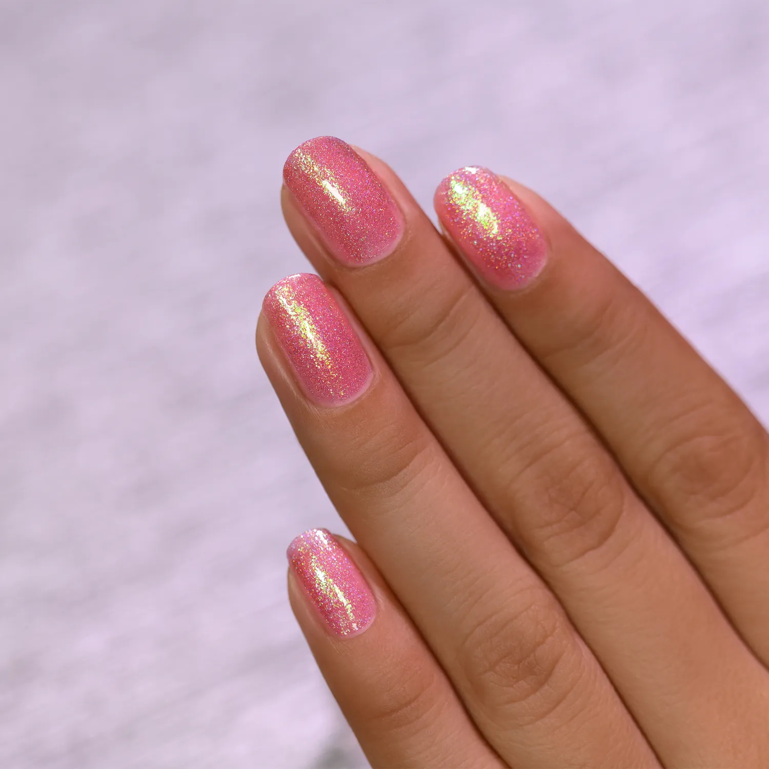 ILNP Pink Flamingo nagellack jelly holografisk rosa