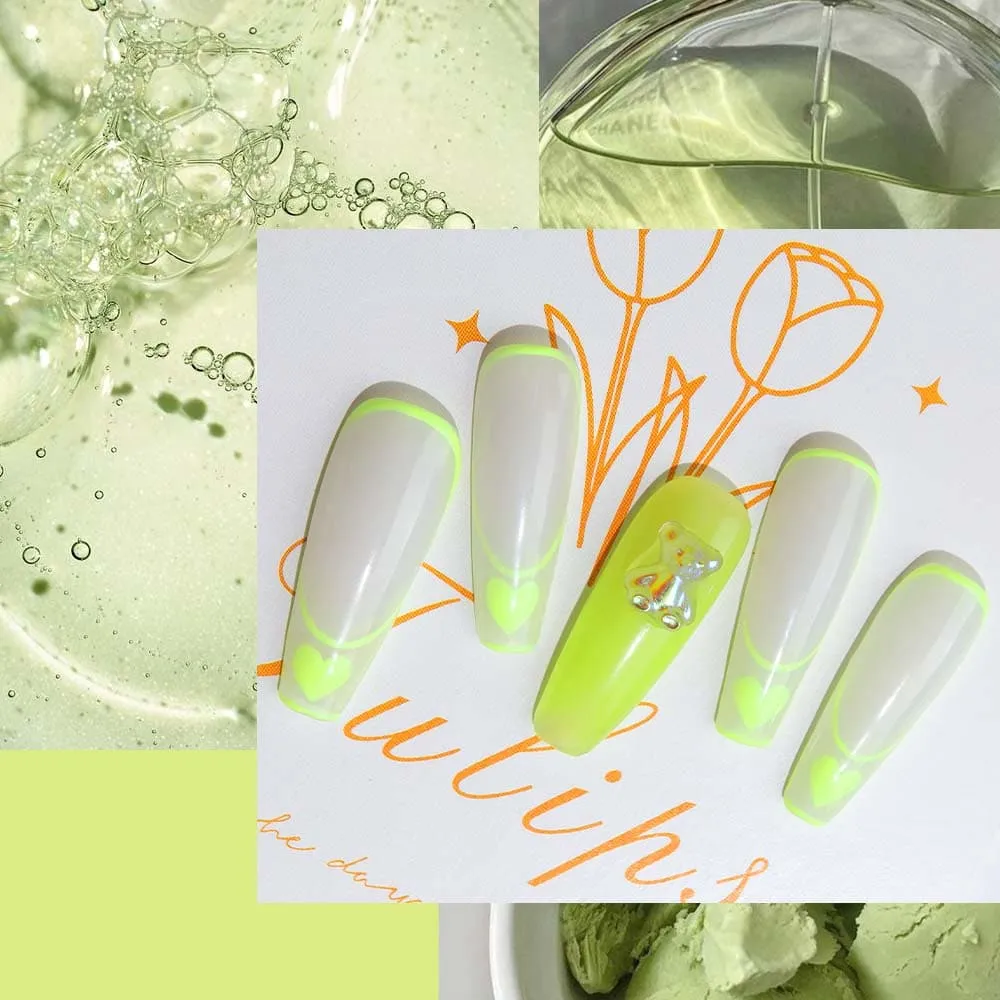 modelones fluorescent green polygel naglar grön 15g