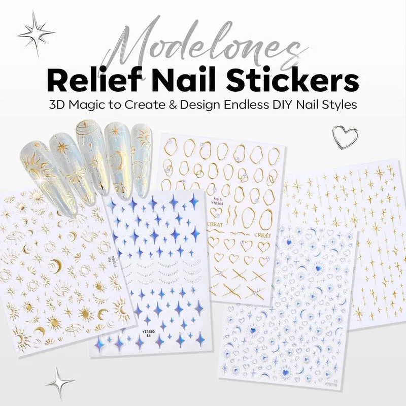 Modelones Moonlight nagelstickers 5-pack blommor