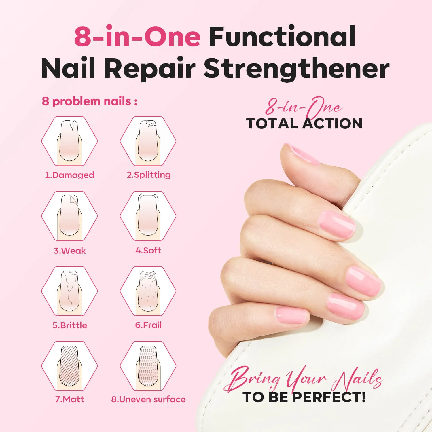 Modelones Nail Care nagelstärkare Cherry Pink rosa täckande