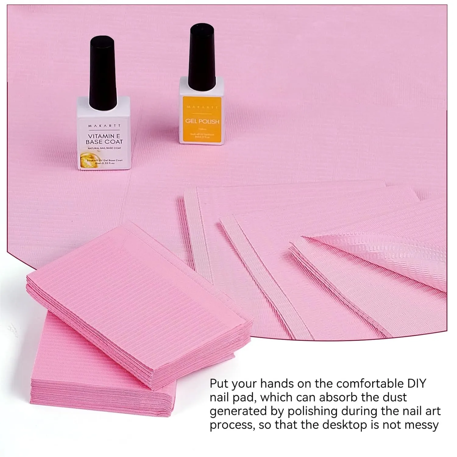 Makartt Disposable Nail Mats nagelunderlägg rosa 50-pack