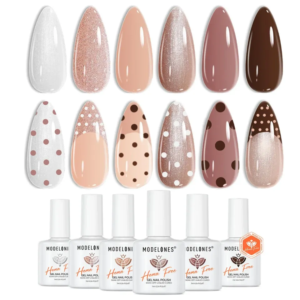 Modelones Nude gellackset 6-pack beige hema-free