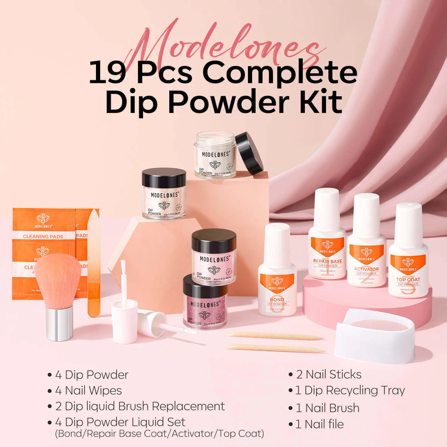 modelones Pick Me dippulver kit rosa glitter