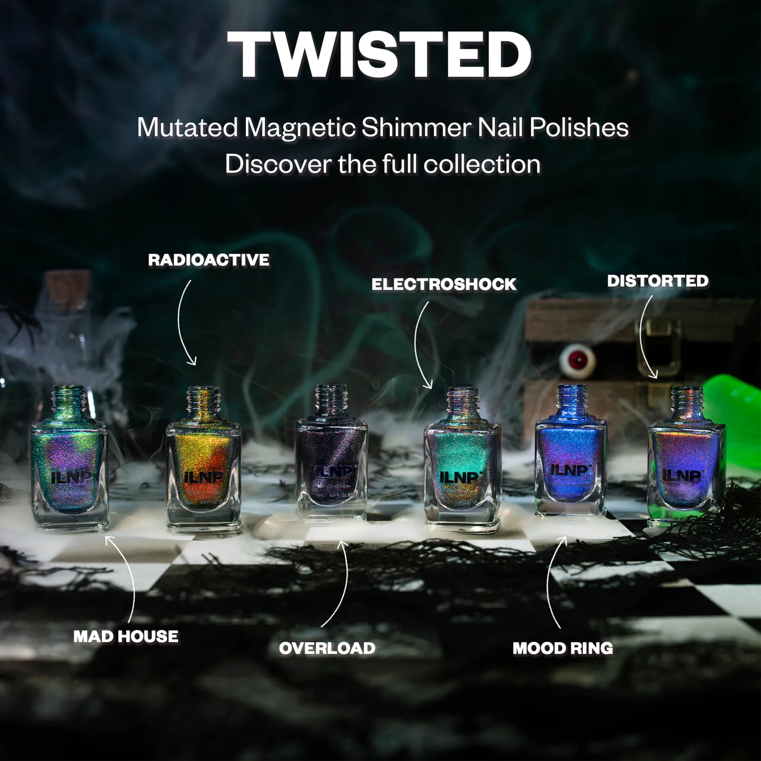 ILNP Twisted Mad House nagellack magnetisk grön