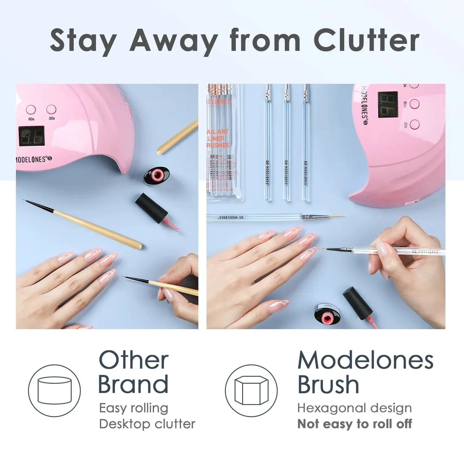 modelones Pure nail art liner penselset 5-pack