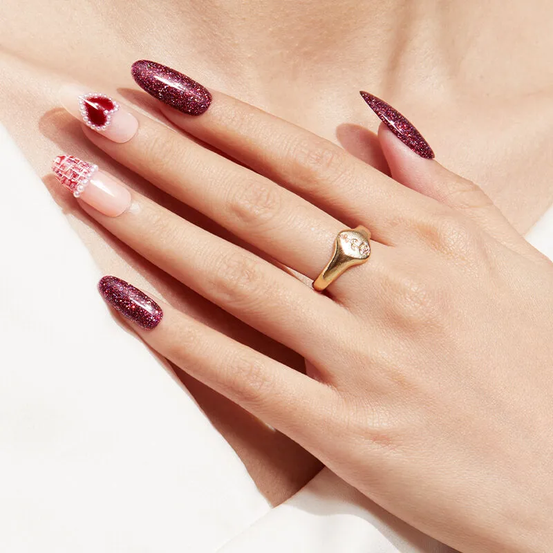 modelones Grape Secrets gellackset 6-pack lila röd glitter