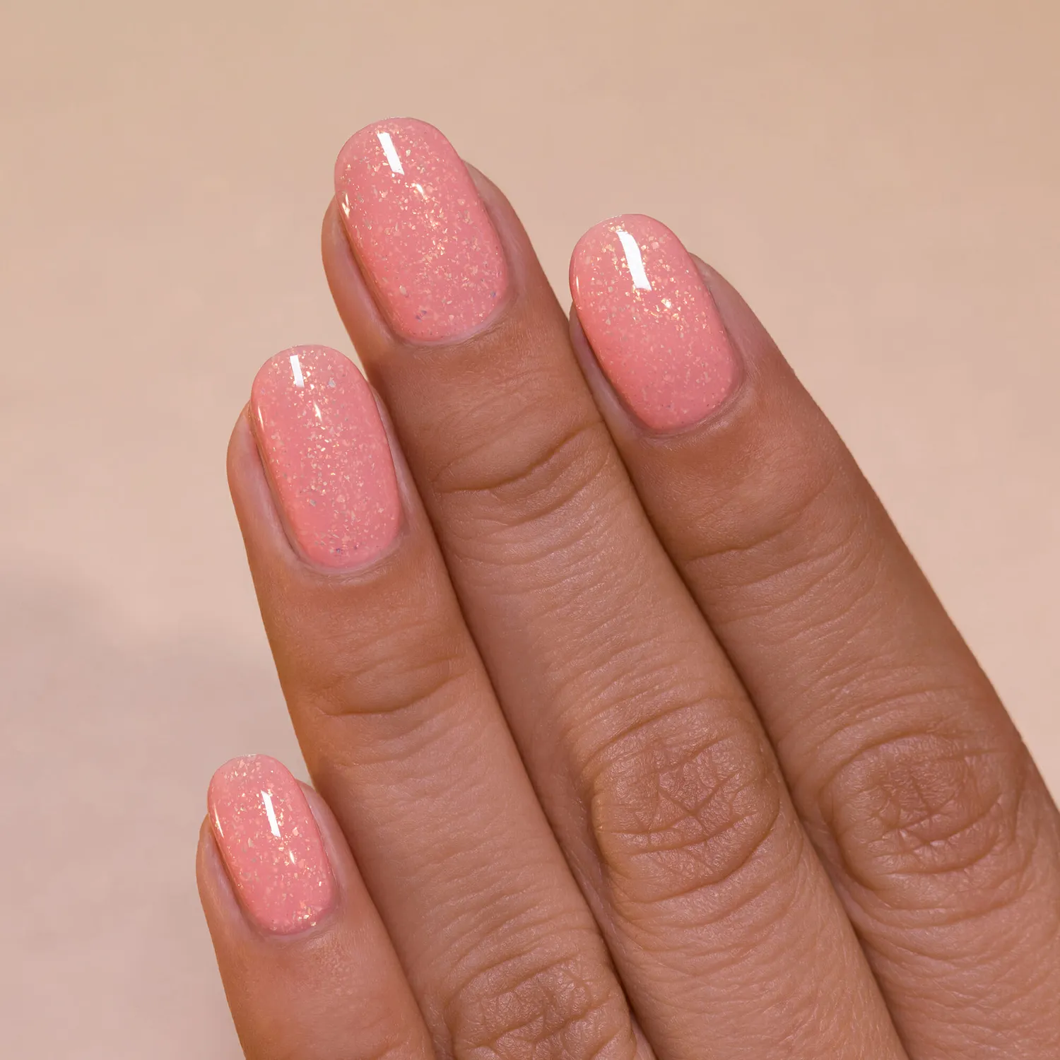 ILNP Golden Hour Whisper nagellack rosa iriserande jelly