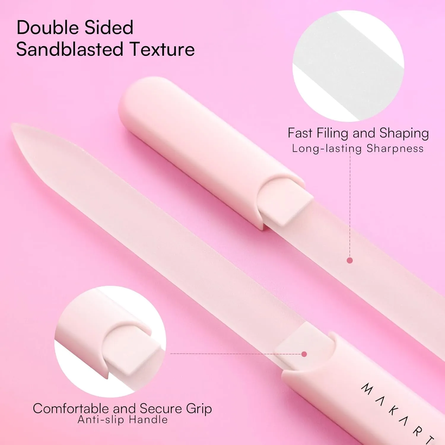 Makartt Glass Nail Files glasfil 3-pack mild