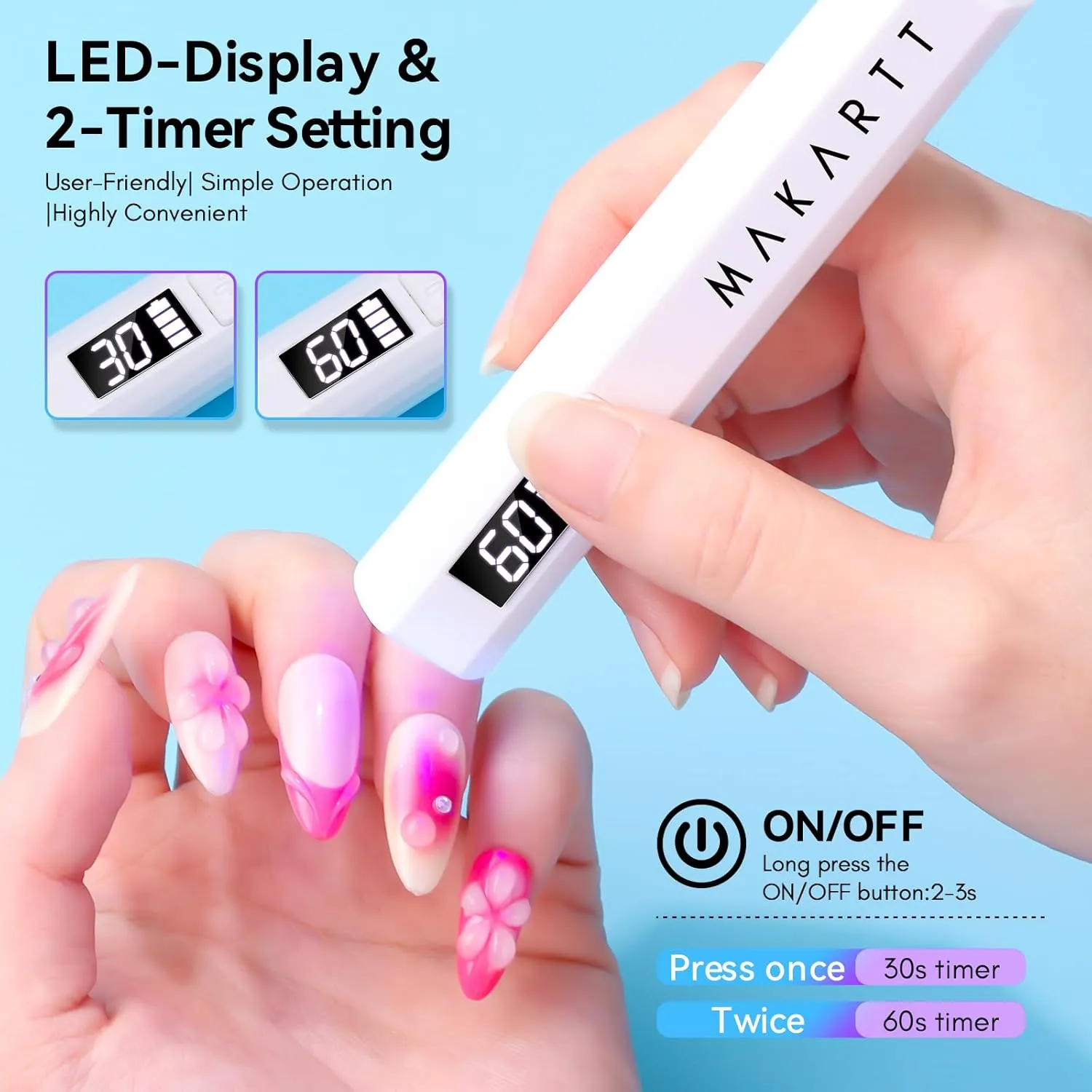 Makartt Red Cat Eye gel strips kit med UV-lampa