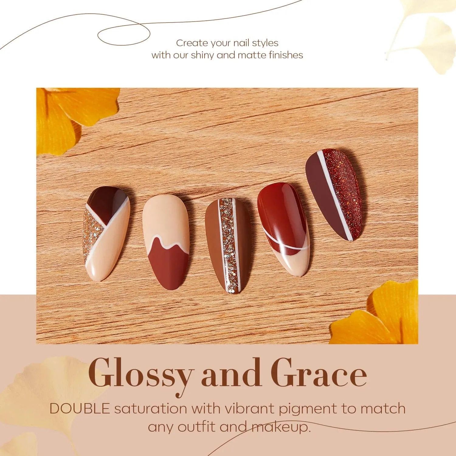 Modelones Gingerbread Girl gellack 6-pack brun glitter