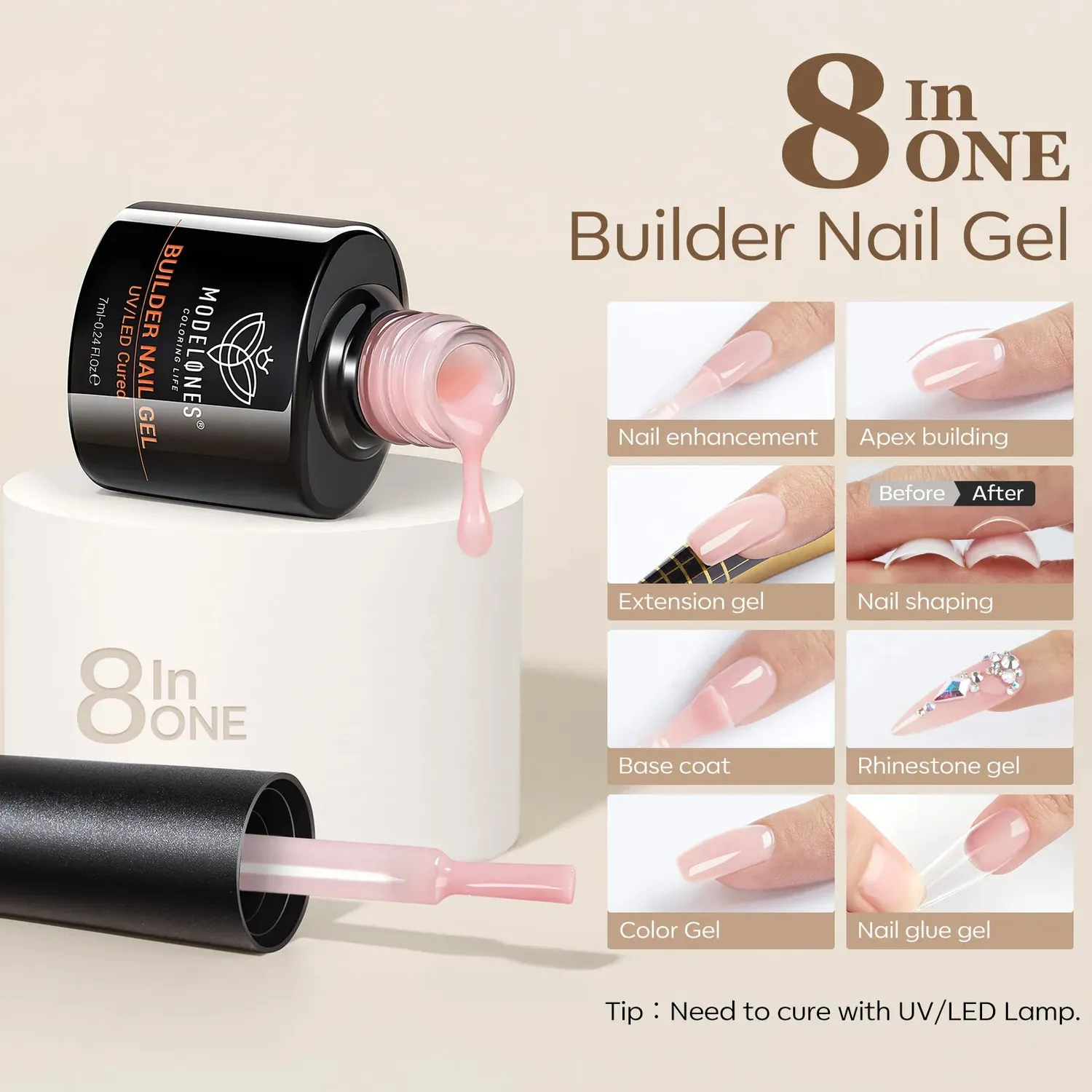 Modelones Builder Gel bygggel Nude Brown brun