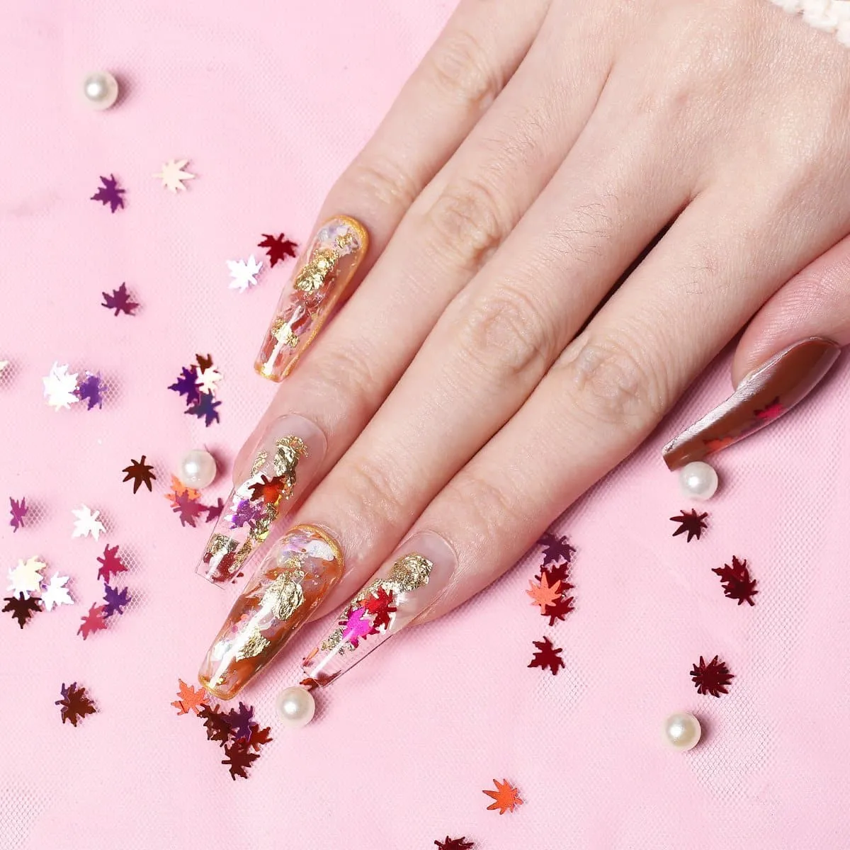 Modelones Maple Sequins nagelglitter 6 färger rött