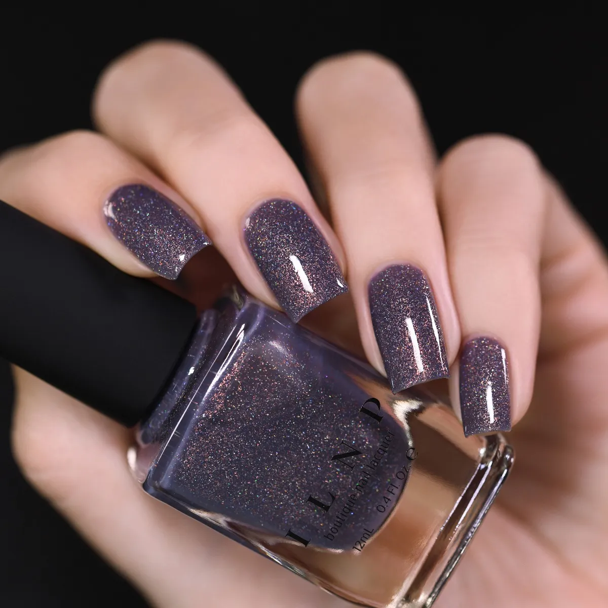 ILNP Chateau nagellack grått holografiskt skimmer