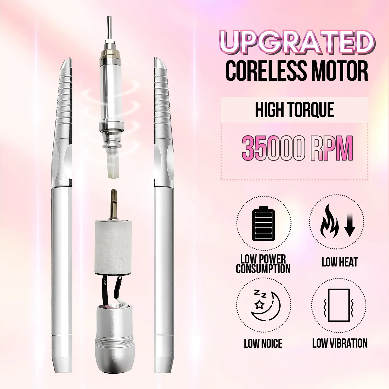 Makartt Nouvella Electric Nail Drill nagelslip svart sladdlös