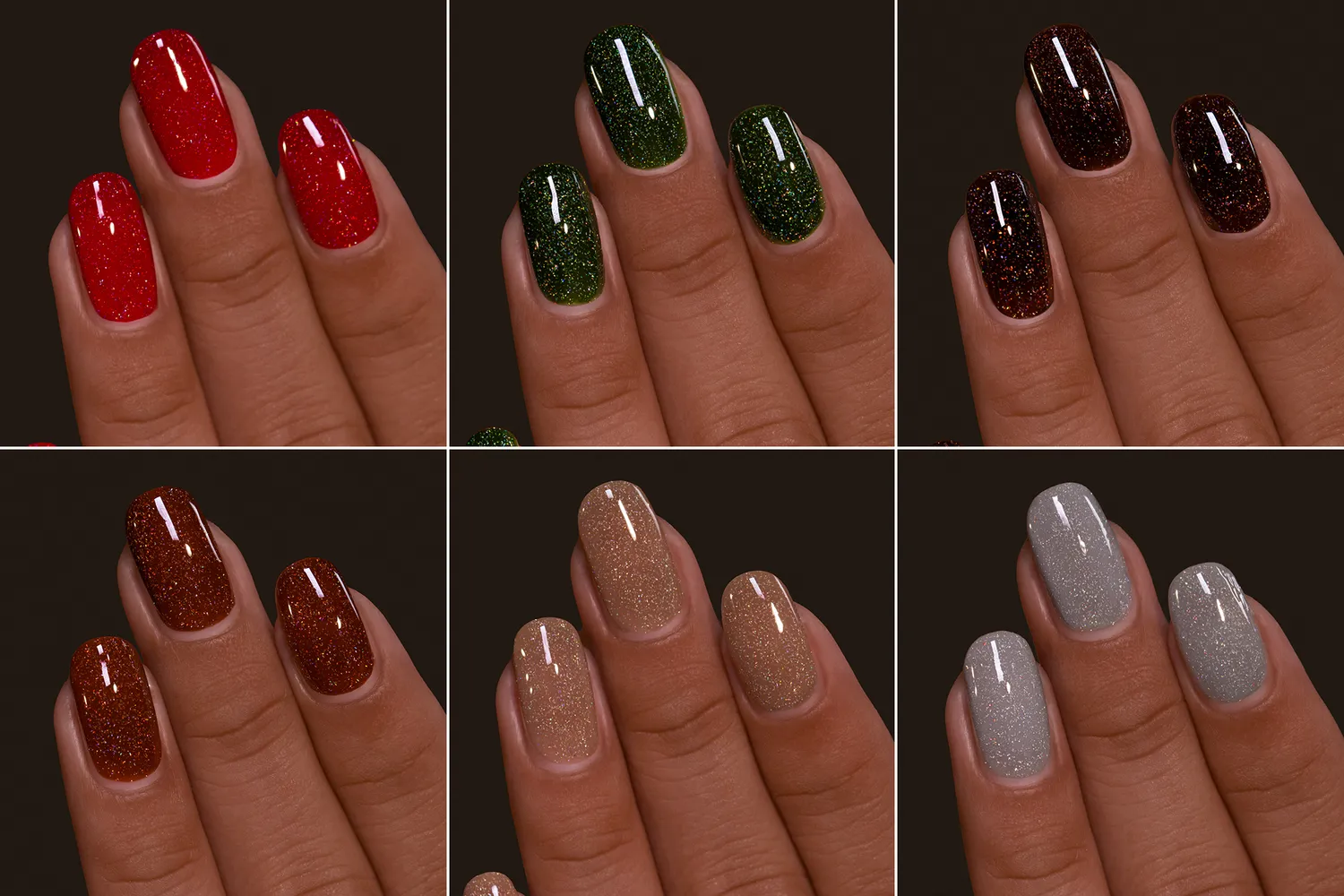 ILNP Home for the Holidays nagellackset 6-pack holografisk jelly